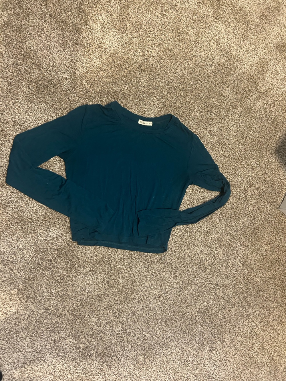 Caslon Teal Long-Sleeve Crewneck Top